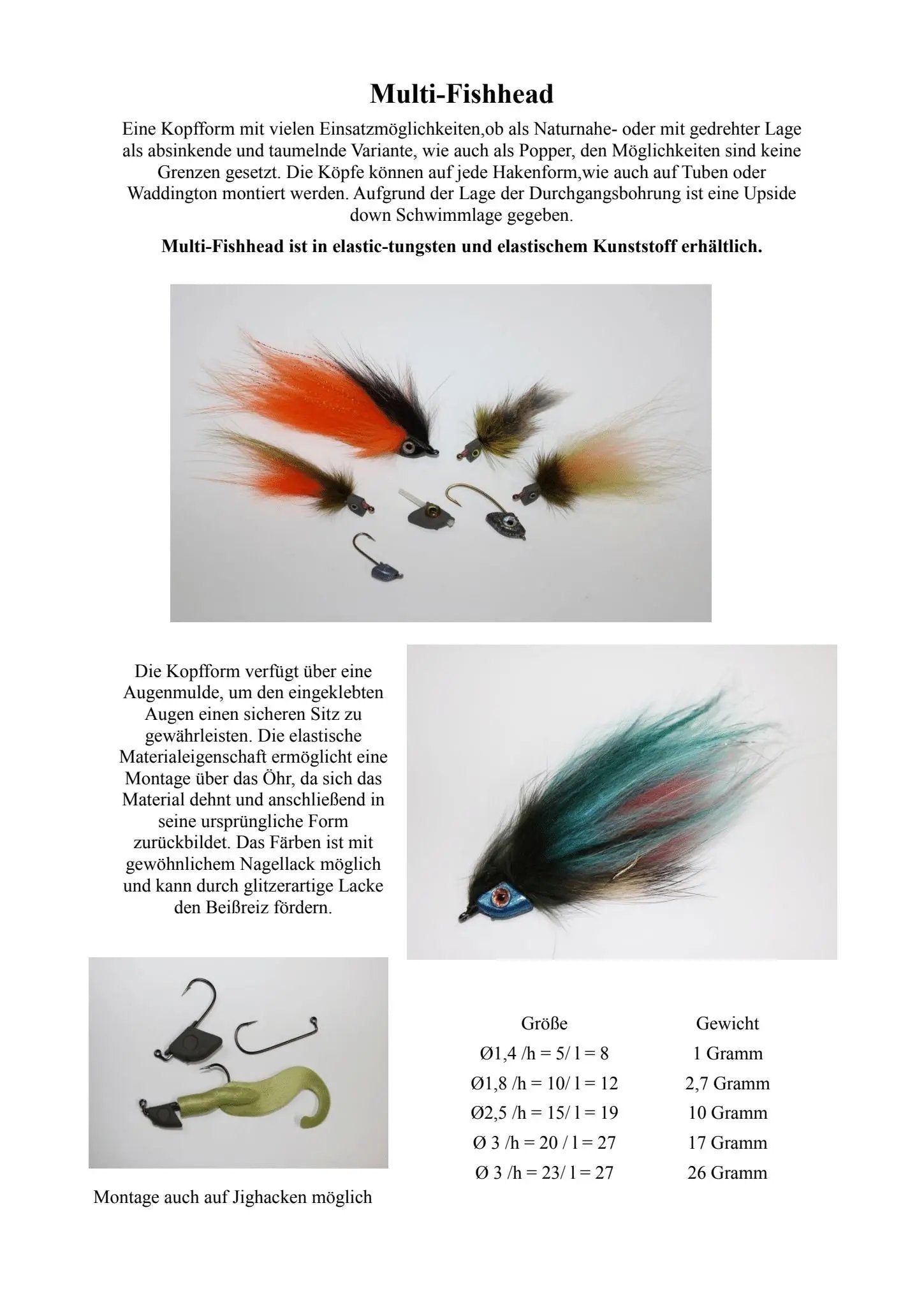 Tungsten Multi Fishhead Elastic-Tungsten